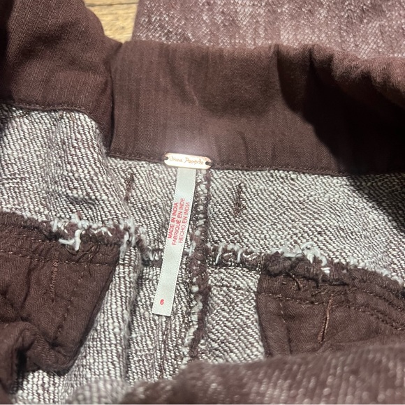 Free People Ainsley Belted Trouser Brown Size 6 - Picture 6 of 6
